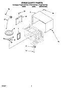 OVEN CAVITY PARTS Diagram and Parts List for YKCMS1555RWH0  KitchenAid Microwave