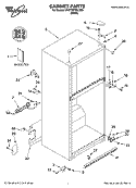 CABINET PARTS Diagram and Parts List for 5VET3DTKLQ00  Whirlpool Refrigerator