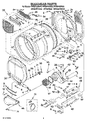 BULKHEAD PARTS Diagram and Parts List for YWED9400SU0  Whirlpool Dryer