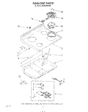 COOK TOP Diagram and Parts List for KERS500SWB1  KitchenAid Range