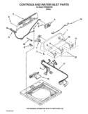 CONTROLS AND WATER INLET PARTS Diagram and Parts List for RTW4640YQ0  Roper Washer