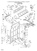 CONTROLS AND REAR PANEL Diagram and Parts List for 6LBR6245EQ1  Whirlpool Washer