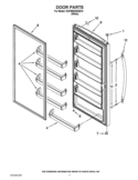 DOOR PARTS Diagram and Parts List for DUFM505WDB10  Whirlpool Freezer