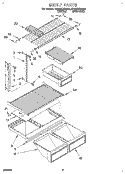 SHELF Diagram and Parts List for RT20DKXBL00  Roper Refrigerator