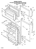 DOOR PARTS Diagram and Parts List for RT14DKXKZ02  Roper Refrigerator