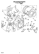 BULKHEAD PARTS, OPTIONAL PARTS (NOT INCLUDED) Diagram and Parts List for REX3614PW1  Roper Dryer
