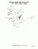 CONTROL PANEL AND LATCH PARTS Diagram and Parts List for KUDE40CVWH3  KitchenAid Dishwasher