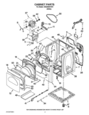 CABINET PARTS Diagram and Parts List for WGD8600YW1  Whirlpool Dryer