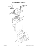 DOOR PANEL PARTS Diagram and Parts List for KUDE50CXSS9  KitchenAid Dishwasher
