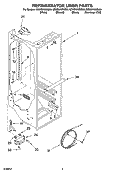 REFRIGERATOR LINER PARTS Diagram and Parts List for GD5RHAXNQ00  Whirlpool Refrigerator