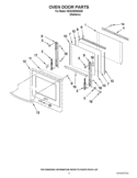 OVEN DOOR PARTS Diagram and Parts List for KEHU309SSS05  KitchenAid Microwave Oven Combo