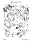 BULKHEAD PARTS Diagram and Parts List for WED9151YW1  Whirlpool Dryer