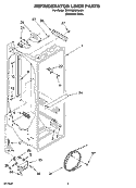 REFRIGERATOR LINER PARTS Diagram and Parts List for BRS70DRANA00  Whirlpool Refrigerator