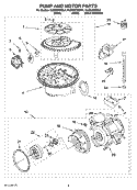 PUMP AND MOTOR PARTS Diagram and Parts List for KUDI02CRBL4  KitchenAid Dishwasher