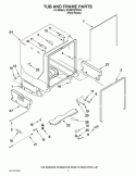 TUB AND FRAME PARTS Diagram and Parts List for KUDE70FVPA3  KitchenAid Dishwasher