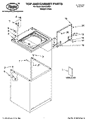TOP AND CABINET PARTS Diagram and Parts List for RAX4232RQ4  Roper Washer