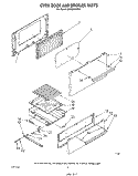 OVEN DOOR AND BROILER Diagram and Parts List for SF3004SRW0  Whirlpool Range