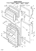 DOOR PARTS Diagram and Parts List for ET4WSKYKQ03  Whirlpool Refrigerator