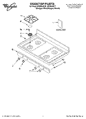 COOKTOP PARTS Diagram and Parts List for SF380LEKQ1  Whirlpool Range