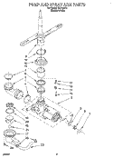 PUMP AND SPRAY ARM Diagram and Parts List for WU1000Y0  Roper Dishwasher