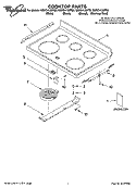 COOKTOP PARTS Diagram and Parts List for GERC4120PT0  Whirlpool Range