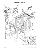 CABINET PARTS Diagram and Parts List for WGD88HEAC1  Whirlpool Dryer