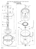 AGITATOR, BASKET AND TUB Diagram and Parts List for LSR5233EQ2  Whirlpool Washer