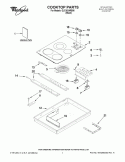 COOKTOP PARTS Diagram and Parts List for GJC3034RB06  Whirlpool Cooktop