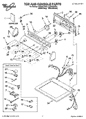 TOP AND CONSOLE PARTS Diagram and Parts List for LGQ8621PW1  Whirlpool Dryer