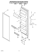 REFRIGERATOR DOOR Diagram and Parts List for ED22GWXFT05  Whirlpool Refrigerator