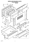 DOOR AND DRAWER PARTS Diagram and Parts List for YKERC608LS0  KitchenAid Range