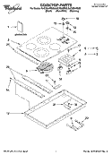 COOKTOP PARTS, OPTIONAL PARTS Diagram and Parts List for GJC3054RB03  Whirlpool Cooktop