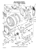BULKHEAD PARTS Diagram and Parts List for WED97HEXL3  Whirlpool Dryer