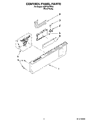 CONTROL PANEL PARTS Diagram and Parts List for KUDT03FTPA0  KitchenAid Dishwasher