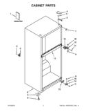CABINET PARTS Diagram and Parts List for IK8RXDGMXW01  Whirlpool Refrigerator