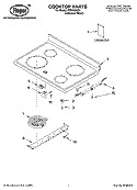 COOKTOP PARTS Diagram and Parts List for FES356RD1  Roper Range