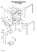 TUB AND FRAME PARTS Diagram and Parts List for KUDL02IRBS4  KitchenAid Dishwasher