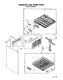 DISHRACK AND PANEL Diagram and Parts List for DU8900XT1  Whirlpool Dishwasher