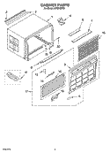 CABINET PARTS Diagram and Parts List for ACQ249XR3  Whirlpool Air Conditioner