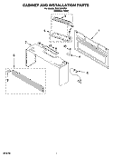 CABINET AND INSTALLATION PARTS Diagram and Parts List for MH2155XPS3  Whirlpool Microwave