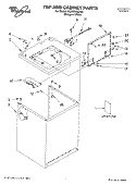 TOP AND CABINET PARTS Diagram and Parts List for 3XLBR5432JQ1  Whirlpool Washer
