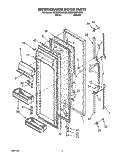 REFRIGERATOR DOOR Diagram and Parts List for 8ED25DQXAN00  Whirlpool Refrigerator