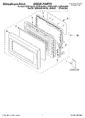 DOOR PARTS Diagram and Parts List for KCMS185JBL2  KitchenAid Microwave
