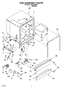 TUB ASSEMBLY Diagram and Parts List for DU915PWKS0  Whirlpool Dishwasher