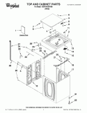 TOP AND CABINET PARTS Diagram and Parts List for 7EWTW1509YM0  Whirlpool Washer