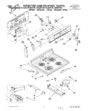 COOKTOP AND CONTROL, LIT/OPTIONAL Diagram and Parts List for RF366PXYQ1  Whirlpool Range