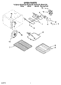 OVEN PARTS, MISCELLANEOUS PARTS Diagram and Parts List for GR450LXLS0  Whirlpool Range