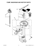 PUMP, WASHARM AND MOTOR PARTS Diagram and Parts List for WDF775SAYW2  Whirlpool Dishwasher