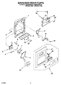 DISPENSER FRONT PARTS Diagram and Parts List for KSRG25FKST16  KitchenAid Refrigerator