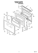 DOOR PARTS, MISCELLANEOUS PARTS Diagram and Parts List for GS445LELS0  Whirlpool Range